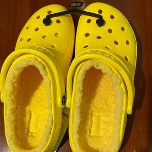 Fuzzy Yellow Crocs